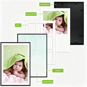 <span class=keywords><strong>Cadre</strong></span> photo en aluminium 4x6 avec 9 ouvertures, passe-partout ou <span class=keywords><strong>cadre</strong></span> simple, pour affichage de photos - Product Image 2