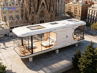 Capsule spatiale écologique de 20 pieds pour camping dans le désert, alimentée à l'énergie solaire avec salle de bain indépendante