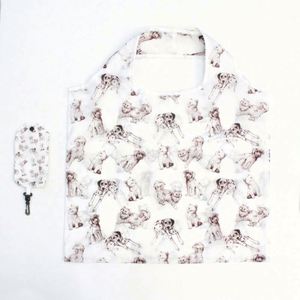 Sacs de courses réutilisables en polyester 900D écologiques, pochettes pliables pour l'épicerie en gros avec motif géométrique, nylon imprimé sur mesure - Product Image 6