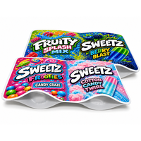 Sacs en plastique refermables personnalisés à fermeture éclair, anti-odeur, pochettes verticales pour bonbons, épaisses, 8ème format, 3,5g, 7g, horizontales, avec étiquettes autocollantes en Mylar