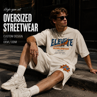 Ensemble streetwear pour homme en coton 100% 280G, imprimé graphique, t-shirt à manches courtes et short, ensemble de survêtement assorti pour homme, OEM ODM personnalisé