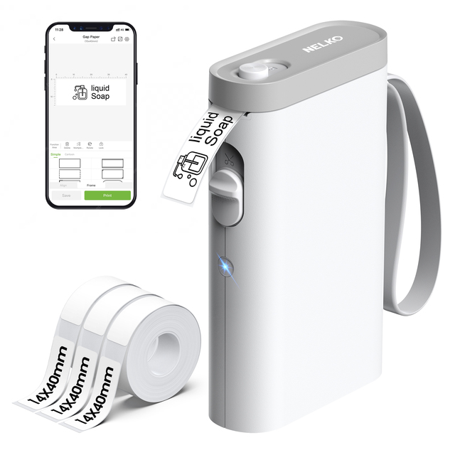 Nelko P21 Wireless Mini Label Maker Printer 1200mAh Battery 1-Year Warranty Multiple Templates for School/Office/Home Use Stock
