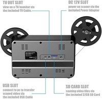 Convertidor Digital de Películas Super 8, Escáner Digitalizador con Sensor CMOS, Interfaz USB, Pantalla de 2.4 Pulgadas, Convierte Bobinas de 3-9 Pulgadas, Archivos MP4 de 1080P, 32 GB