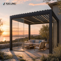 Pergola en aluminium à toit à persiennes, pergola sur mesure pour les constructeurs et les entrepreneurs, protection contre la pluie et le soleil pour le jardin extérieur