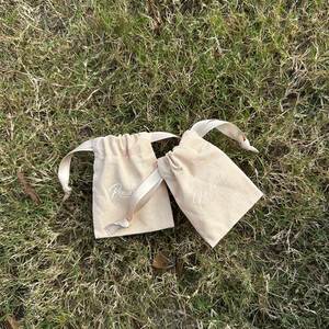 High Quality 100% Cotton Canvas <b>Drawstring</b> <b>Pouch</b> Bag Durable Cotton Dust <b>Pouch</b> With Double Ribbon - Product Image 3