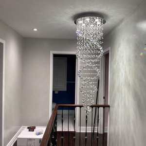 Hotel Villa Lobby K9 cristallo luce a sospensione spettacolare sfera a spirale a goccia <span class=keywords><strong>lampadario</strong></span> lungo soffitto - Product Image 4