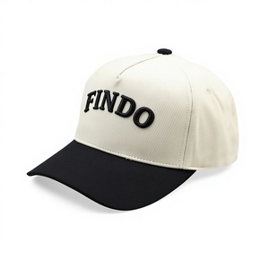Gorra de Béisbol Deportiva de Sarga 100% Algodón con Logotipo Bordado en Relieve de 5 Paneles, Diseño Bicolor Vintage para Marca de Ropa - Product Image 1