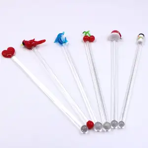 Glass Fish Stir Stick Drink Stirrers Custom Stir Sticks Glass Stir Sticks  Handmade Stir Sticks Swizzle Sticks Cocktail Sticks 