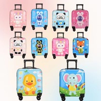 Adorable Valise à Roulettes Étudiant 18 Pouces pour Enfants, Motif Animal Dessin Animé Imprimé 3D, Bagage Cabine Neuf à Roues Pivotantes Universelles