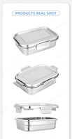 Boîte à lunch en acier inoxydable à boucle à ouverture facile Contenants alimentaires Boîte à lunch en métal Boîtes à bento pour enfants