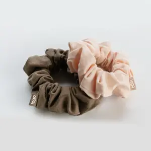 Soft Organic Cotton Hair Tie Simple Style Eco- Friendly Biodegradable Bamboo Fiber Scrunchies Custom Hair Accessories