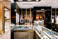 Présentoir moderne pour bijouterie de luxe Vitrines à LED pour boutique de détail Présentoir d'exposition pour bijouterie design d'intérieur