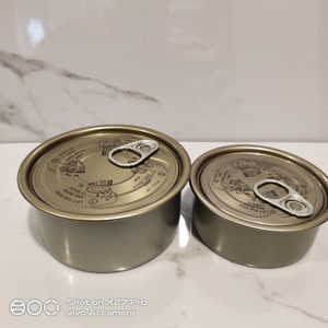 Boîtes en étain hermétiques <span class=keywords><strong>TIMO</strong></span> <span class=keywords><strong>T</strong></span>-03 200 ml de qualité alimentaire avec couvercles à anneau facile à ouvrir, finition brillante, autocollants personnalisés pour bonbons comestibles, emballage - Product Image 2
