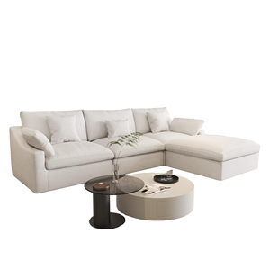 Sofá Seccional Modular Extensible ATUNUS en Forma de L, 3/4/7 Plazas, Tela Chenille, Estilo Nórdico, Negro, Blanco y Gris - Product Image 2
