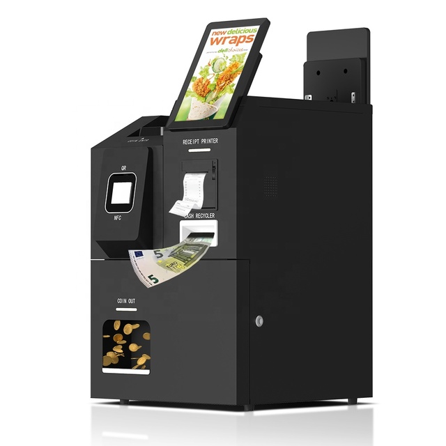 Usingwin Desktop 10.1-Inch Cash & Coin Acceptor Machine with SDK Android 11 Self-Service Terminal Kiosk for Restaurant