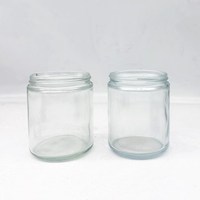 Stoples lilin bulat bening sisi lurus kosong, 60ml 120ml 250ml dengan tutup logam aluminium emas hitam, toples kaca lilin transparan