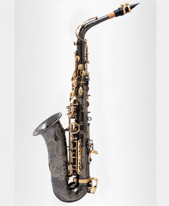 Saxophone alto professionnel noir et or de qualité supérieure, fabriqué en usine, tonalité Mi bémol, idéal pour les performances sur scène - Product Image 3
