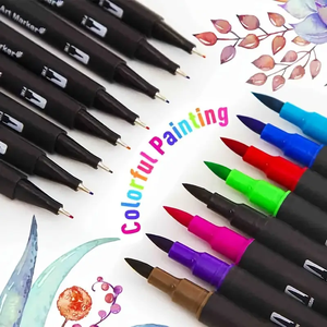 Ensemble <span class=keywords><strong>de</strong></span> 120 marqueurs d'art en plastique avec sac <span class=keywords><strong>de</strong></span> rangement, feutres à double embout, stylos <span class=keywords><strong>de</strong></span> croquis aquarelle pour enfants et étudiants, imprimés UV - Product Image 4