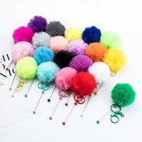 Soododo Nouveau Porte-clés en Peluche Perlé DIY, Breloque Moderne Minimaliste en Forme 3D, Porte-clés Moelleux Féminin, Cadeaux d'Affaires