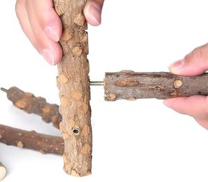 Natural Wooden Bird Perch for Parrots-Chewing Toy with <b>Ladder</b> Design for <b>Small</b> to Medium Parrots - Product Image 5