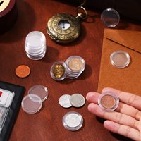 Porte-monnaie HCT-21mm 100 pièces clair rond commémoratif Capsules de pièce de monnaie en plastique étui pour Collection de barres d'argent