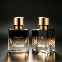 Échantillons Gratuits – Nouveau Design Rose Clair – Flacon de Parfum en Verre 50ml 100ml avec Bouchon Pompe Transparent et Emballage Cosmétique avec Couvercle