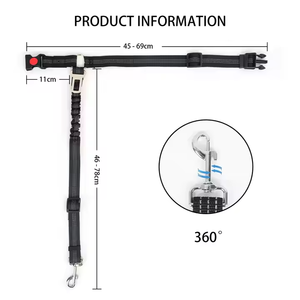 Harnais rétractable réglable réfléchissant multifonctionnel de luxe 3 en 1 pour chien de compagnie, ceinture de sécurité de voiture, laisse - Product Image 5
