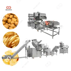 Gelgoog otomatik uzun kızarmış patates üretim hattı ticaret 100Kg H patates patates kızartma makinesi