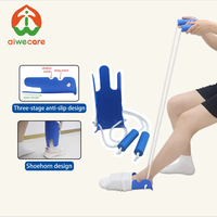 Aiwecare Aide à la mise et au retrait des chaussettes pour personnes âgées - Aide à la mise des bas sans se pencher avec poignées en mousse