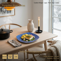 Fournisseur OEM ODM – Assiette compacte empilable en mélamine sans BPA de 10 pouces avec rebord carré arrondi pour cuisine, hôtel, café