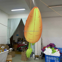 Ballon gonflable géant en forme de carotte de Pâques avec tissu Oxford et lumière LED, taille personnalisable pour la publicité et la décoration suspendue