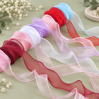Ruban d'emballage pour fleurs, ruban en organza transparent à queue de poisson pour bouquets de fleuristes, emballage floral et cadeaux