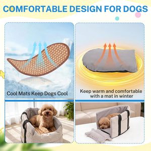 Center Console Dog <b>Car</b> Seat <b>for</b> Small Dogs and Puppies 5-13Lbs, Ideal <b>Armrest</b> Booster <b>Car</b> Travel Seat with Safety Protection Sea - Product Image 6