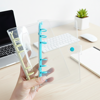 Carnet de budget A5 A6 en PVC transparent, mini-classeur à spirale rechargeable, coloré, pour billets et planificateur, vente en gros