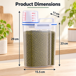 Recipiente para Almacenar Especias y Alimentos, con Taza Medidora, a Prueba de Humedad, Insectos y Polvo, Impresión Ecológica, 1 Pieza - Product Image 2
