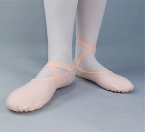 Chaussons de ballet en toile à bride unique entièrement élastiques pour femme, chaussures de <span class=keywords><strong>danse</strong></span> pointe extensibles, ballerines plates à <span class=keywords><strong>demi</strong></span>-semelle souples - Product Image 1