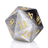 Lot de 7 dés DND œil de chat blanc et noir personnalisés, vente en gros d'usine, dés en pierres précieuses D20 D6 D12 pour jeux de rôle Dungeons and Dragons
