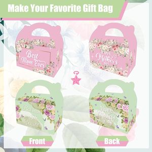 Boîtes à dragées florales pour la Fête des Mères, Sacs de friandises pour la Meilleure Maman, Boîtes à bonbons pour la fête des Mères, Sacs à bonbons pour la fête des Mères avec motif floral 'Je t'aime Maman' - Product Image 3