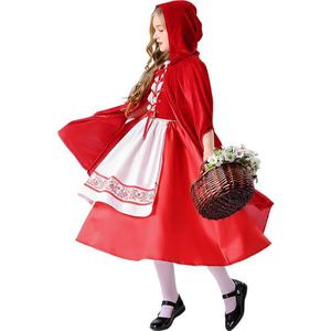 Disfraz de Caperucita Roja con capucha y chal para niñas, traje para fiesta de Halloween - Product Image 2