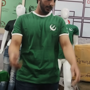 Logotipo bordado personalizado en la parte delantera y trasera de la raya Ringer camisetas Casual Slim Fit manga corta Camisetas suave y ligera Ringer camiseta - Product Image 1