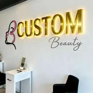 Letrero Publicitario LED 3D de Acero Inoxidable Dorado, Logotipo Personalizado de Alta Gama, Letras de Canal Acrílicas 3D para Fachada de Tienda de Marca de Lujo - Product Image 6