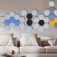 Panneaux Acoustiques Hexagonaux Autocollants en PET Style Nordique pour Décoration Murale Personnalisée Chambre Salon Entrepôt - Moderne