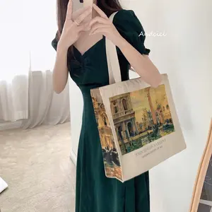China Fábrica Barato Durable Grocery Shopping Bag Mulheres Saco De Lona de Algodão com Zíper