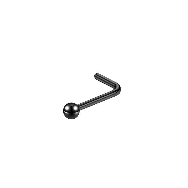 Tige L boule ronde noire