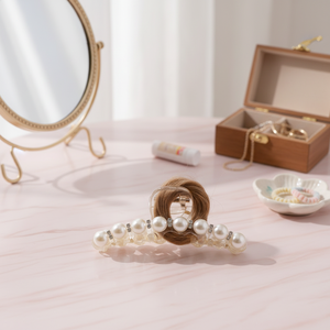 Tending Fashion perlata con fiori di perle in metallo scintillante di lusso elegante per bambini accessori per lo Styling dei capelli vendita calda all'ingrosso forcine per capelli - Product Image 3