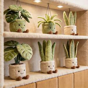 Peluche personnalisée de haute qualité, douce, kawaii, anime, dessin animé, Monstera, Aloe Vera, Plante Serpent, en pot, jouets en peluche, animaux en peluche - Product Image 1