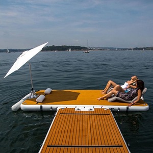 Plateforme flottante gonflable portable 2x4m carrée, épaissie, résistante aux UV, avec chaises - Product Image 3