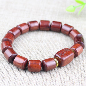 African Rosewood <b>Bracelet</b> 10x12mm Barrel Beads Engraved Tongxinyuan <b>Couple</b> Jewelry Everyday Wear - Product Image 3