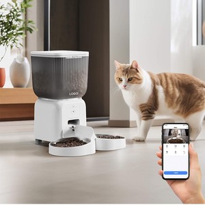 Distributeur de nourriture intelligent pour animaux de compagnie, bol en acier inoxydable de 4,5 L, distributeur temporisé pour chats et chiens avec contrôle par application, conception détachable, prise européenne - Product Image 1