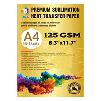 Papel de Transferencia Térmica por Sublimación MR.R Premium para EPSON y Sawgrass, 125 g/m², Tamaño A4 (8.3'' x 11.7''), 100 Hojas por Paquete